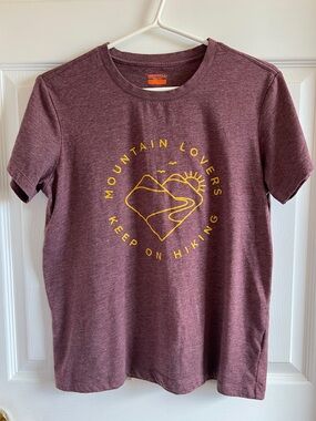 Merrell Maroon Tee with Yellow Mountain Graphic